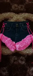 Fur Crop-Ribbon Bumshorts - 3