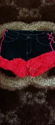 Fur Crop-Ribbon Bumshorts - 5