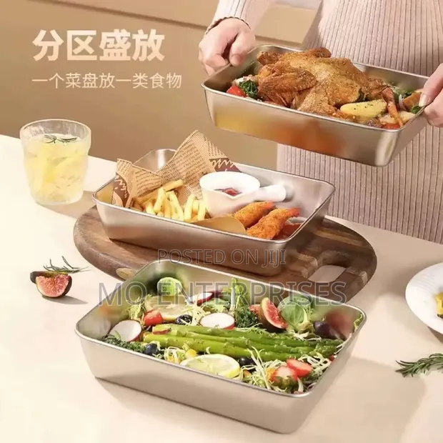 3-in-1 Stainless Plate Set - 1