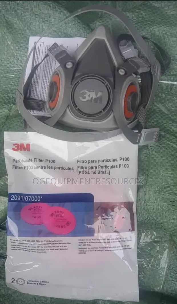 3M 6200 Half Face Mask with Pink Cartridge - 1