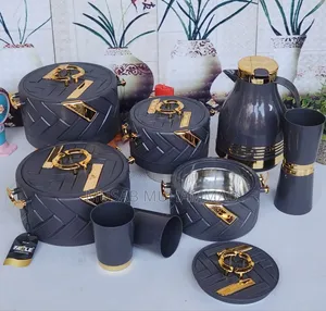 Luxury 5-Piece Insulated Food Warmer Set - Gold