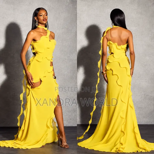 Sunbelt One Shoulder Cut-Out Dress - Yellow - 1