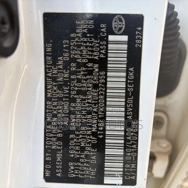 2014 Toyota Camry XLE 2.5L Fari - Ba a yi rajista ba, Standard Belgium - 1