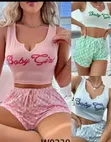 Women's Cotton Nightwear Set - Multi-Color - 3