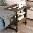 80cm Laptop Table - Brown, White, Black - 1