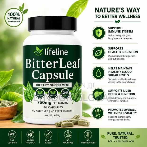 Lifeline Bitter Leaf Capsules 750mg - 90 Capsules - 1