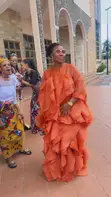Elegant Orange Ruffle Maxi Dress - Statement Occasion Wear - 1