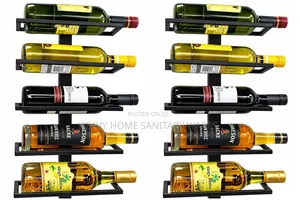 Arranged Wall Mounted Wine Holder - Black