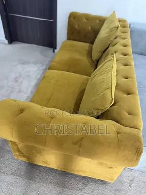 Mustard Velvet Couch - Home Interiors