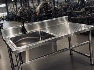 Single Bowl Stainless Steel Sink with Side Draining Board