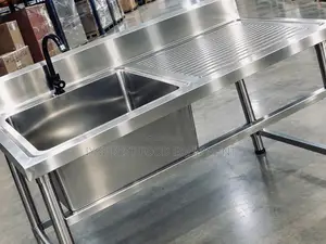 Sink Bakin Karfe Daya da Wurin Zubarwa a gefe
