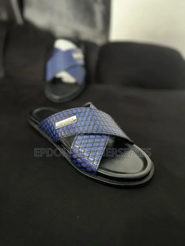 Men's La Flat Slippers - Blue - 1