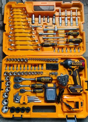 Ingco 152-Piece Tool Kit with Cordless Impact Wrench