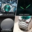 Poedagar Premium Stainless Steel Watch with Green Dial - 2