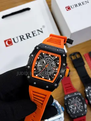 New CURREN Skeleton Face Water Resistant Wrist Watch