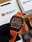 New CURREN Skeleton Face Water Resistant Wrist Watch - 1