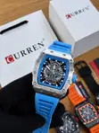 New CURREN Skeleton Face Water Resistant Wrist Watch - 4