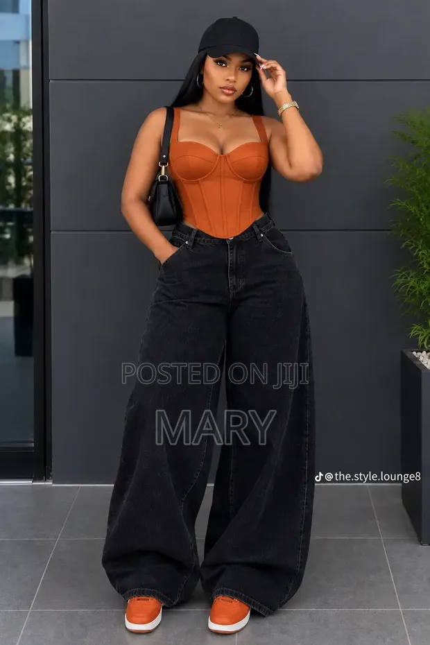 4F Baggy Jean Long Pants - Blue - 1