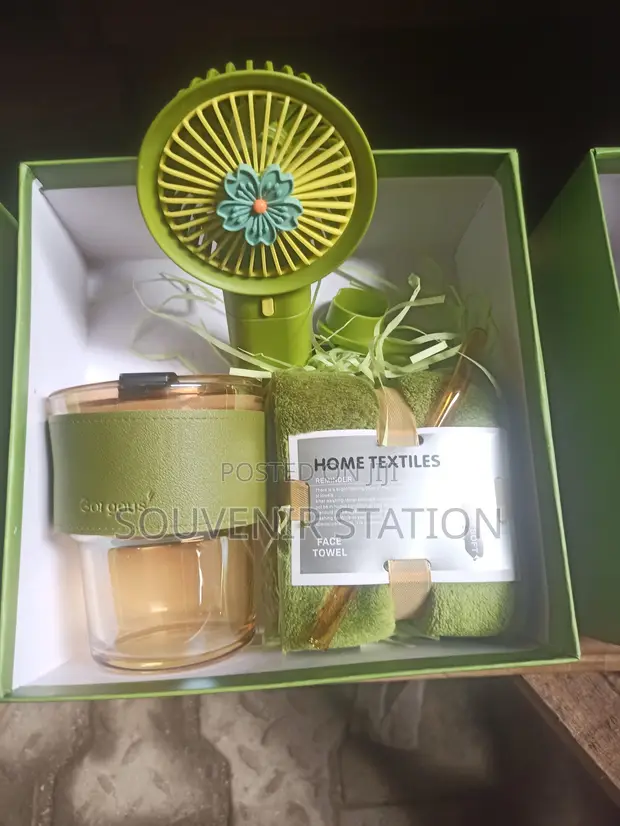 3-Piece Gift Set: Fan, Cup & Face Towel - 1