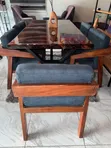 6-Gurbin Dining Set tare da Epoxy Table Top Coat - 2