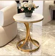 Round Coffee Side Stool with Gold Legs - 1