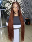 30" Glueless Braided Frontal Wig - Chestnut & Ginger - 1