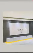 TV Console - Glossy Brown Engineered Wood - 3