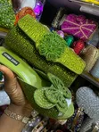 Classy Green Mosaic Kayar Aure Da Takalmi Combo - 3