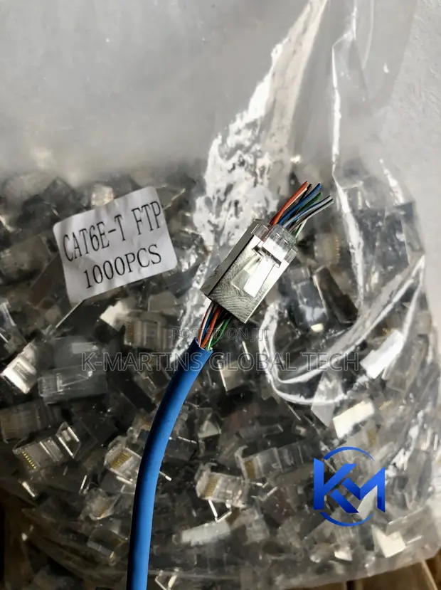 CAT6 Shielded Pass Through RJ45 Connectors (1000pcs) - 1