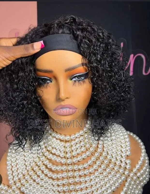 Band Jerry Curls Human Hair Wig - 1