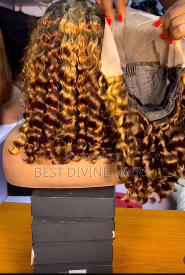 Full Frontal Jerry Curls Wig na Gashin Mutum - 1