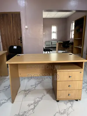 Wooden Office Desk with Mobile 3-Drawer Pedestal