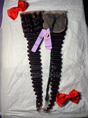 5x5 Full Closure Deep Wave Human Hair Wig (99J)