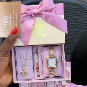 Fate Love Stainless Steel Necklace, Bangle & Watch Set