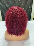 100% Human Hair Celebrity Fringe Wig - 12 Inch Burgundy - 4