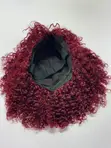 100% Human Hair Celebrity Fringe Wig - 12 Inch Burgundy - 5