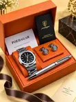 Poedagar Luxury Analog Wristwatch tare da Akwati - 1