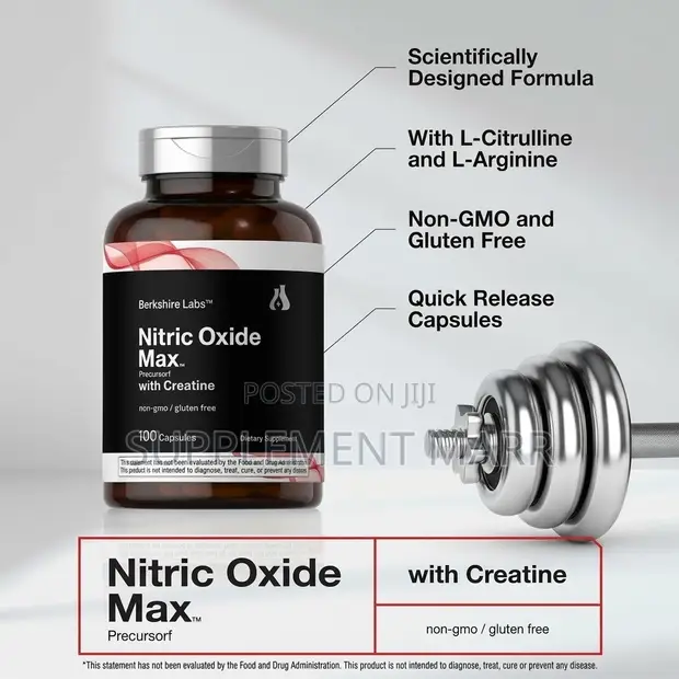 Nitric Oxide Capsules with Creatine - L-Citrulline, L-Arginine - 1