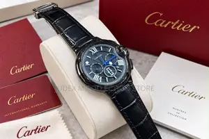 New Cartier Curren Leather Strap Chronograph Watch