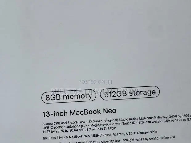Apple MacBook Neo 2026 Laptop 8GB RAM 512GB SSD - 1