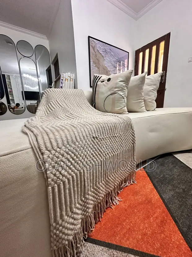 Beige Design Sofa Throw - 120cm x 180cm - 1