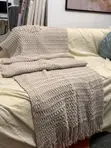 Beige Design Sofa Throw - 120cm x 180cm - 2