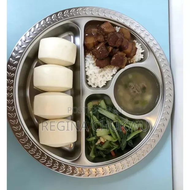 Stainless Steel 4-Partition Dinner Plate (30cm & 35cm) - 1