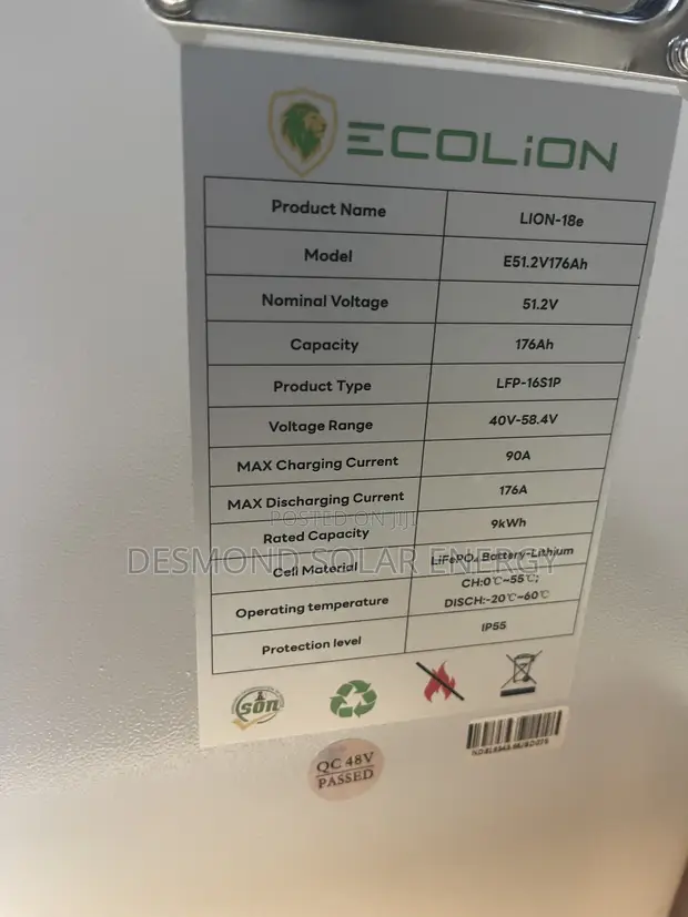 9kWh 51.2V Ecolion Lithium Ion Baturi - 1
