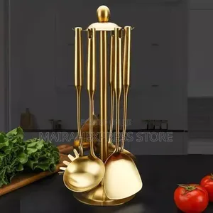 7-Piece Gold Stainless Steel Cooking Utensil Set