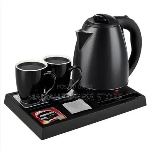 1.2L Hotel Hot Tray Electric Kettle with 2 Ceramic Mugs - 1