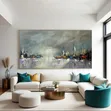 Abstract Canvas Wall Art - Blue & Gold Textured - 2