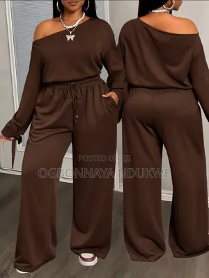 Brown Cotton Joggers - Women's