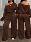 Brown Cotton Joggers - Women's - 1