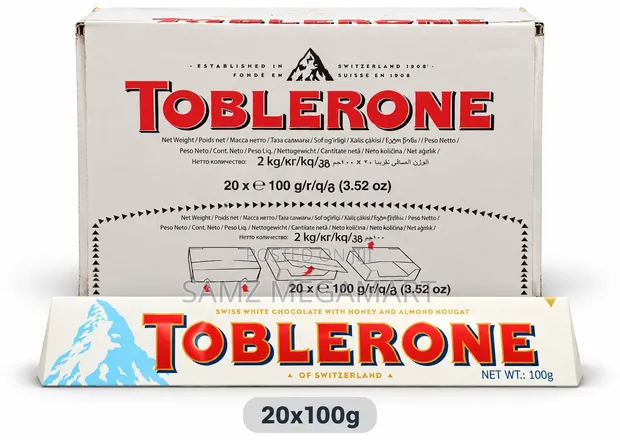 Toblerone Swiss White Chocolate 20x100g Carton - 1